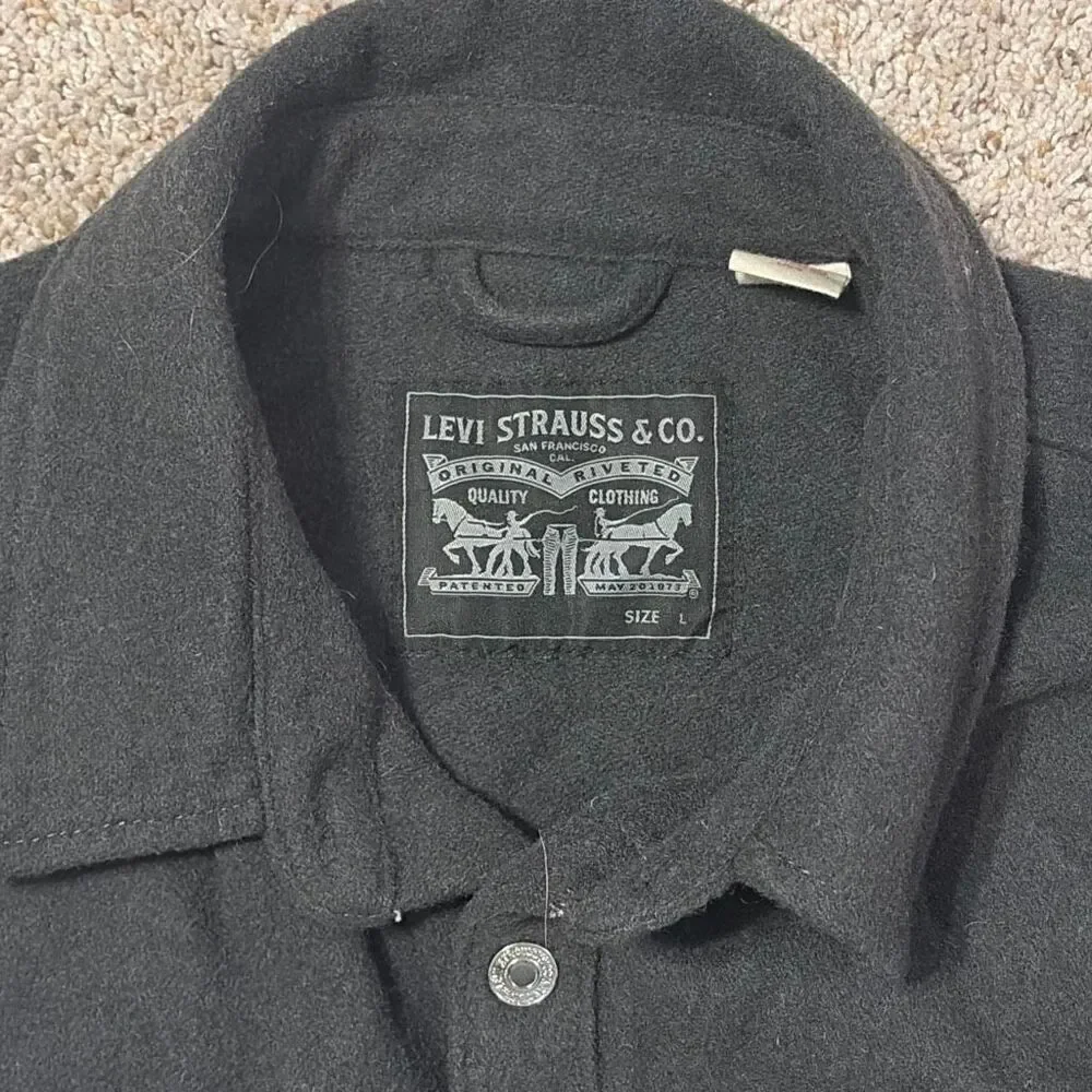 Levis‎ Charcoal GrayLakeshore Oversized Wool Blend Shacket Jacket Large